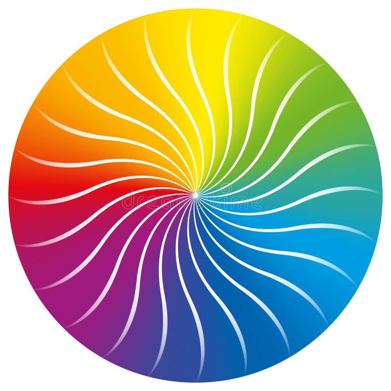 彩虹彩色圆波线图圆色梯度谱 向量例证