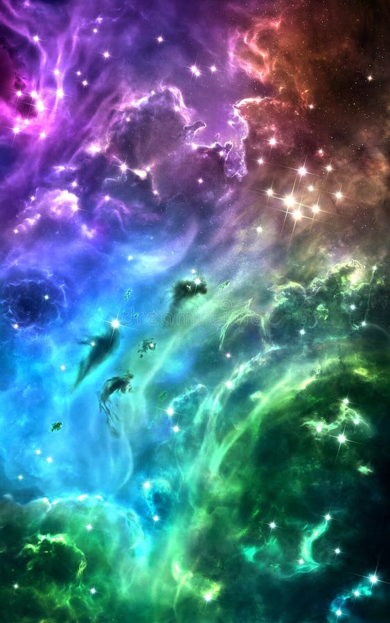彩虹色的星云 库存例证