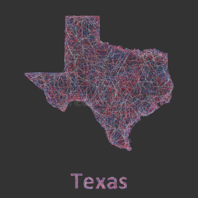 得克萨斯线艺术地图 皇族释放例证