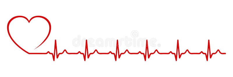 心跳，单线 - 矢量图 库存例证
