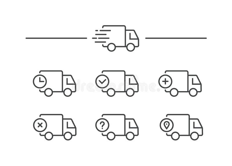 快速的运输送货卡车 套线象 也corel凹道例证向量 向量例证