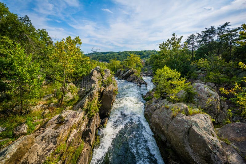 Rapids in the Potomac River at Great Falls, seen from Olmsted Island at Chesapeake & Ohio Canal National Historical Park, Maryland. Rapids in the Potomac River at Great Falls, seen from Olmsted Island at Chesapeake & Ohio Canal National Historical Park, Maryland.