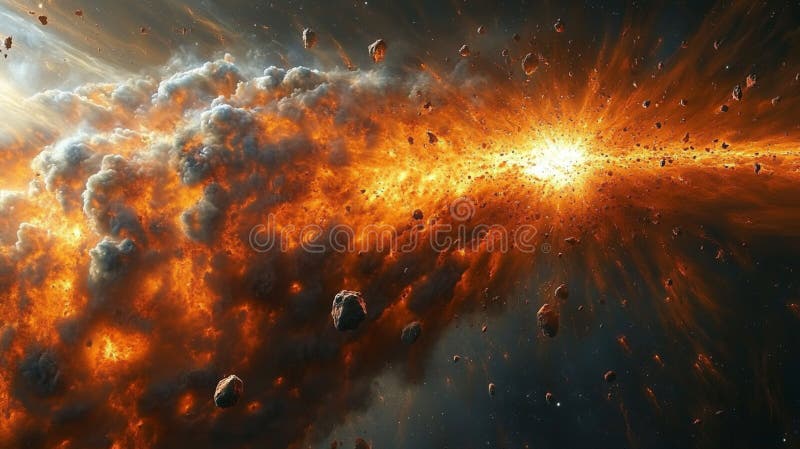 恒星在外太空的爆炸 向量例证