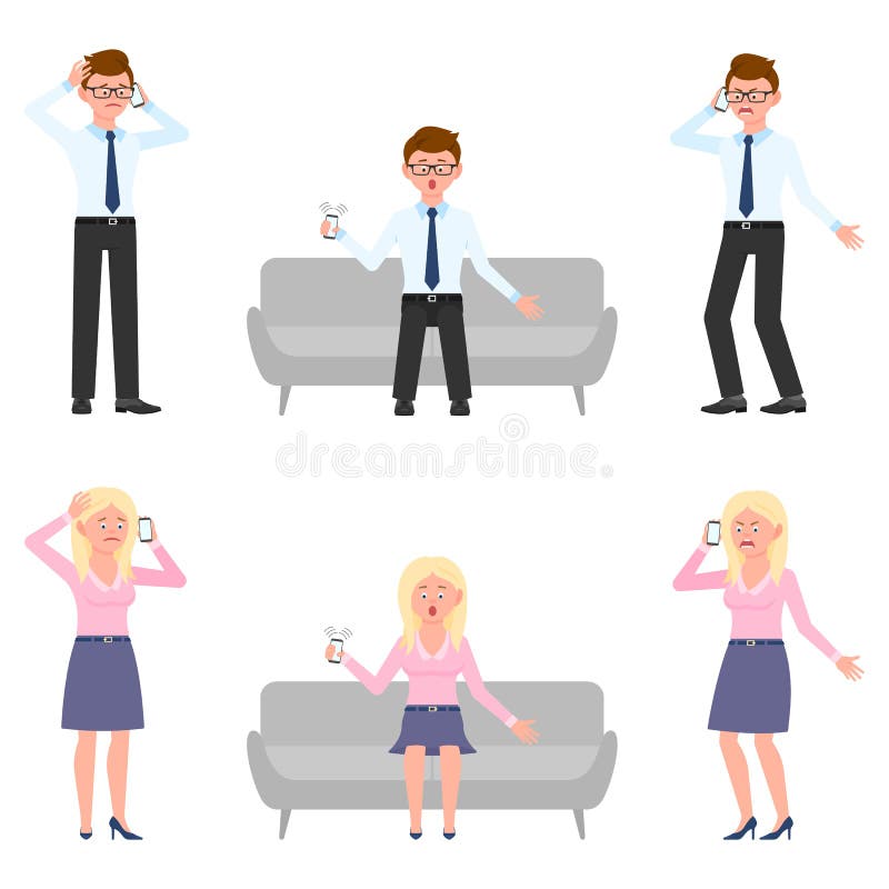 悲伤,悲伤,惊奇,惊奇,愤怒,呐喊,男人,女人的矢量 站着,说话,坐着的男孩,女孩的卡通人物 库存例证 悲伤,悲伤,惊奇,惊奇,愤怒,呐喊,男人,女人的矢量 站着,说话,坐着的男孩,女孩的卡通人物 库存例证