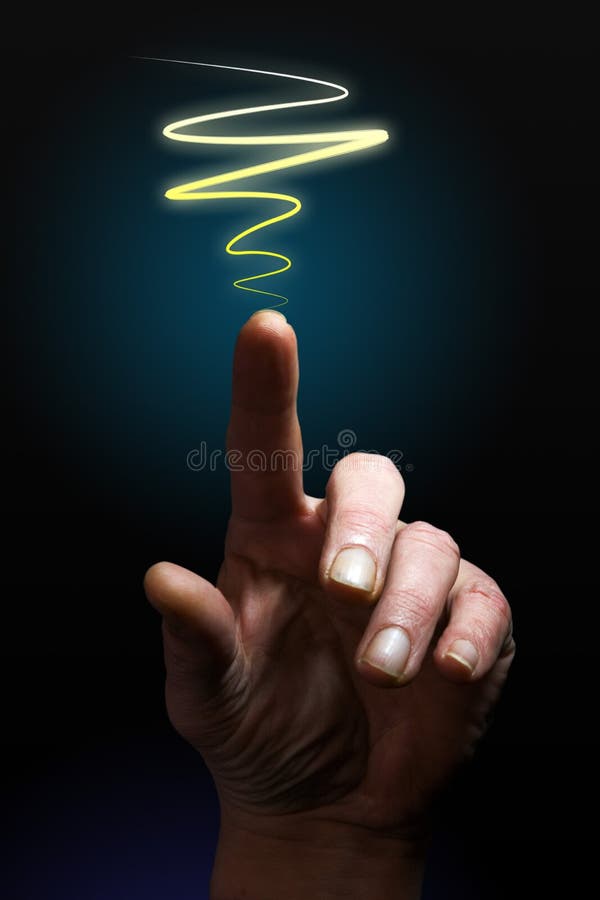 Concept image with hand pointing up against background. Concept image with hand pointing up against background