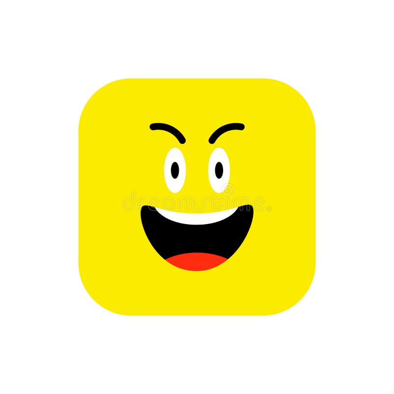 愉快的Emoji象平的样式 逗人喜爱的意思号被环绕的正方形对世界微笑天 快乐,洛勒,享用面孔 ( 向量例证 愉快的Emoji象平的样式 逗人喜爱的意思号被环绕的正方形对世界微笑天 快乐,洛勒,享用面孔 ( 向量例证