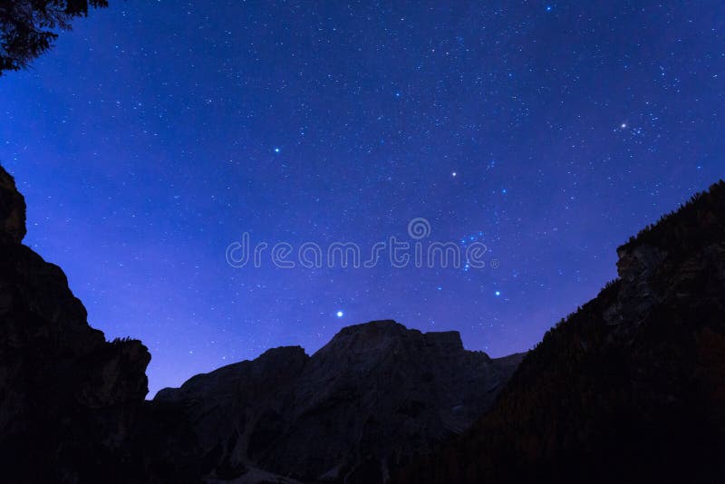 意大利多洛米蒂山的夜空 库存图片 意大利多洛米蒂山的夜空 库存图片