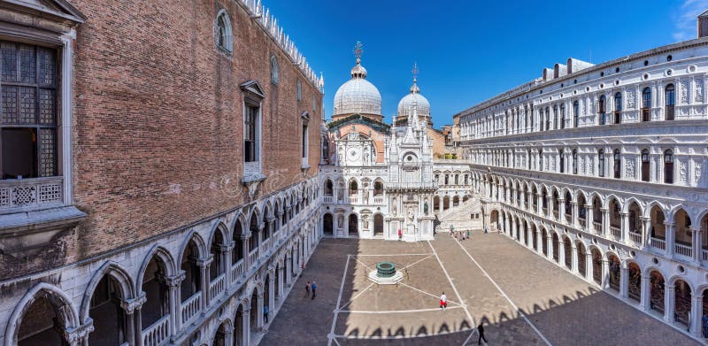 Palazzo Ducale or Doge&#x27;s Palace and Basilica San Marco in Venice, Italy. Historic landmark. Palazzo Ducale or Doge&#x27;s Palace and Basilica San Marco in Venice, Italy. Historic landmark