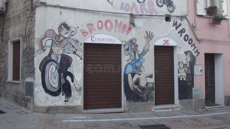 意大利撒丁岛奥戈索洛的壁画 免版税库存图片