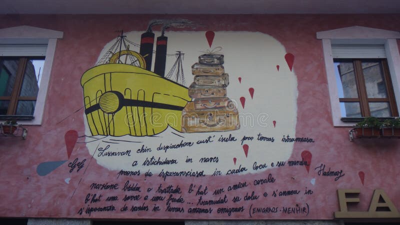 意大利撒丁岛奥戈索洛的壁画 免版税库存照片