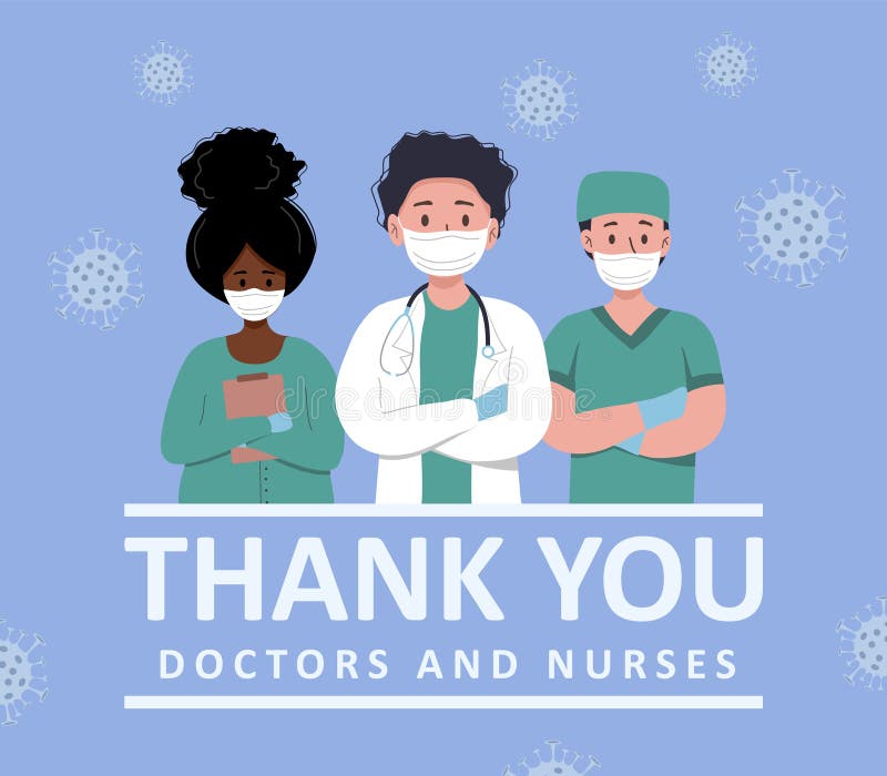 Thank you to the doctors and nurses for their help and saved lives. Set of portraits of male and female medical workers. Thank you heroes, vector illustration. Coronavirus epidemic concept. Thank you to the doctors and nurses for their help and saved lives. Set of portraits of male and female medical workers. Thank you heroes, vector illustration. Coronavirus epidemic concept