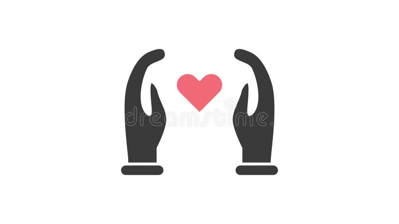 慈善动画展出两只手呈白色背景 皇族释放例证