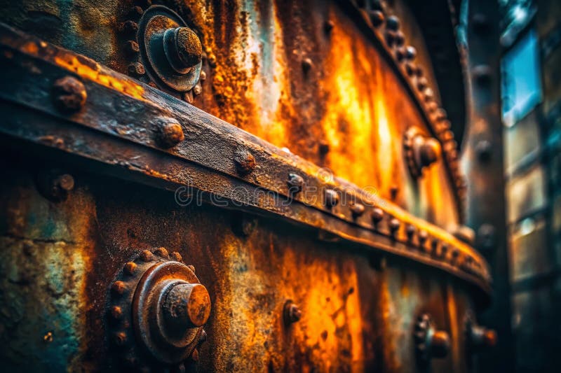 戏剧性深钢纹理背景 — 夜景和暗光的抽象工业摄影背景 库存例证