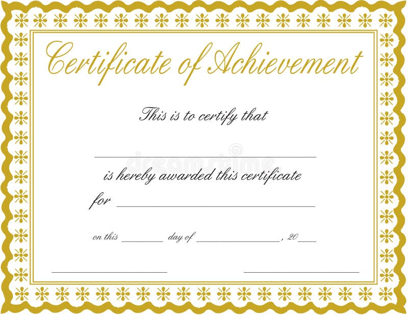 A certificate of achievement ready to print and personalize. A certificate of achievement ready to print and personalize.