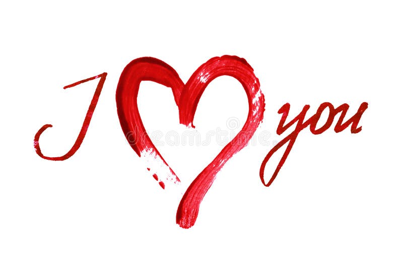 '我爱你'和红色的拉丝心
