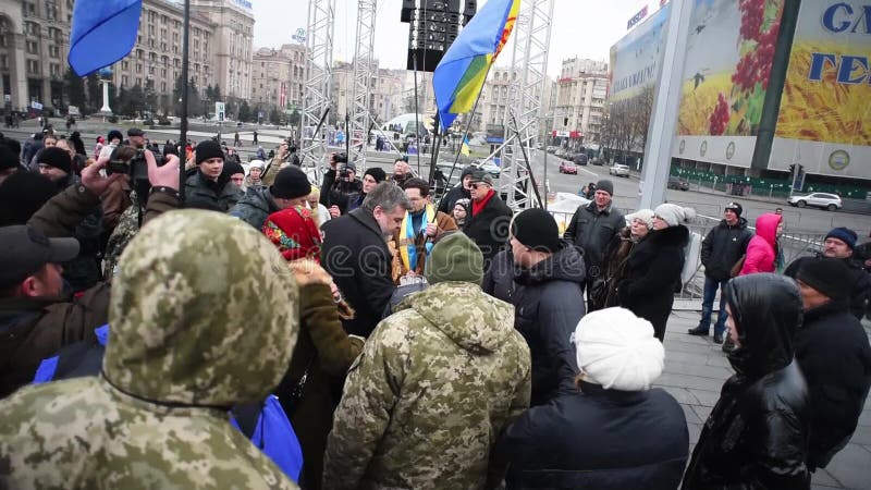 战斗在Maidan在市基辅 乌克兰
