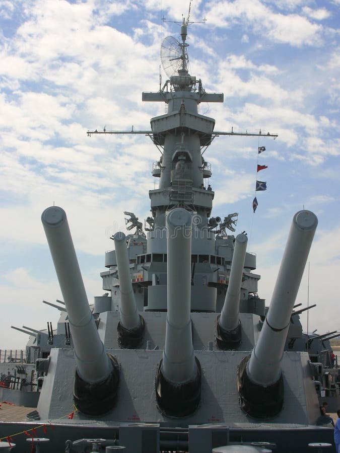 View of the battleship USS Alabama. View of the battleship USS Alabama