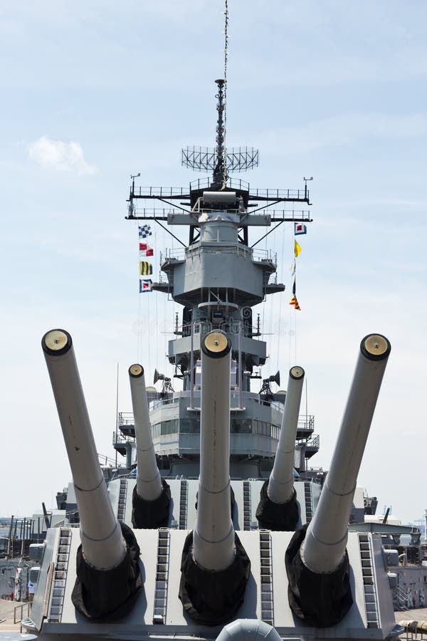 View of the Battleship USS Wisconsin as seen from its deck at the Nauticus Museum in Norfolk, Virginia, USA. View of the Battleship USS Wisconsin as seen from its deck at the Nauticus Museum in Norfolk, Virginia, USA.