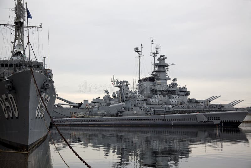 Retired WWII battleship USS Massachusetts at Battleship Cove in Fall River, Massachusetts. Retired WWII battleship USS Massachusetts at Battleship Cove in Fall River, Massachusetts.