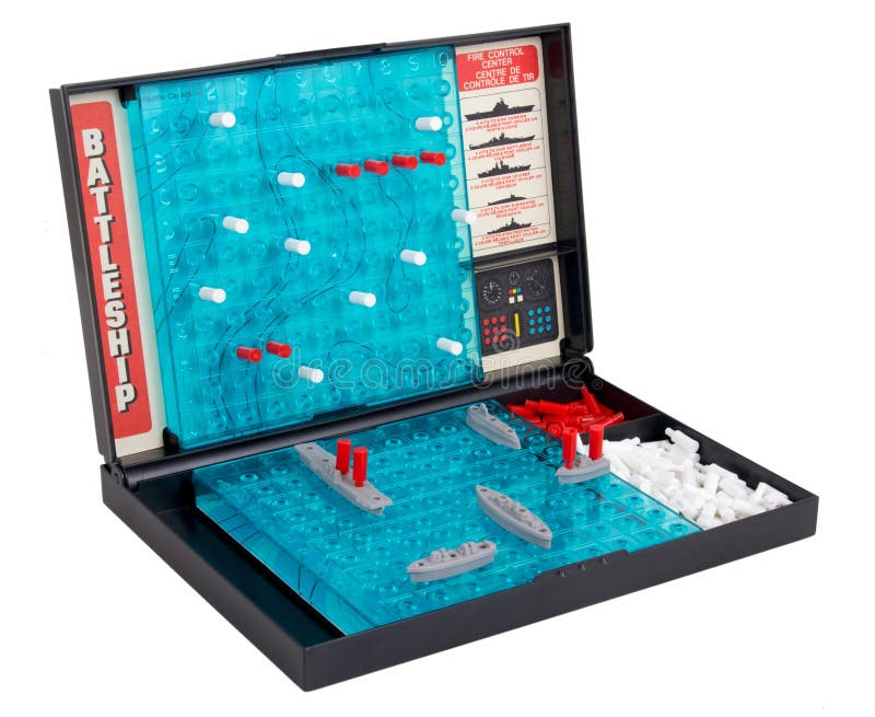 Sorel-Tracy, Canada- May 25, 2015: A studio shot of the classic 1967 Milton Bradley game Battleship also called sea battle board game, isolated on a white background. Sorel-Tracy, Canada- May 25, 2015: A studio shot of the classic 1967 Milton Bradley game Battleship also called sea battle board game, isolated on a white background