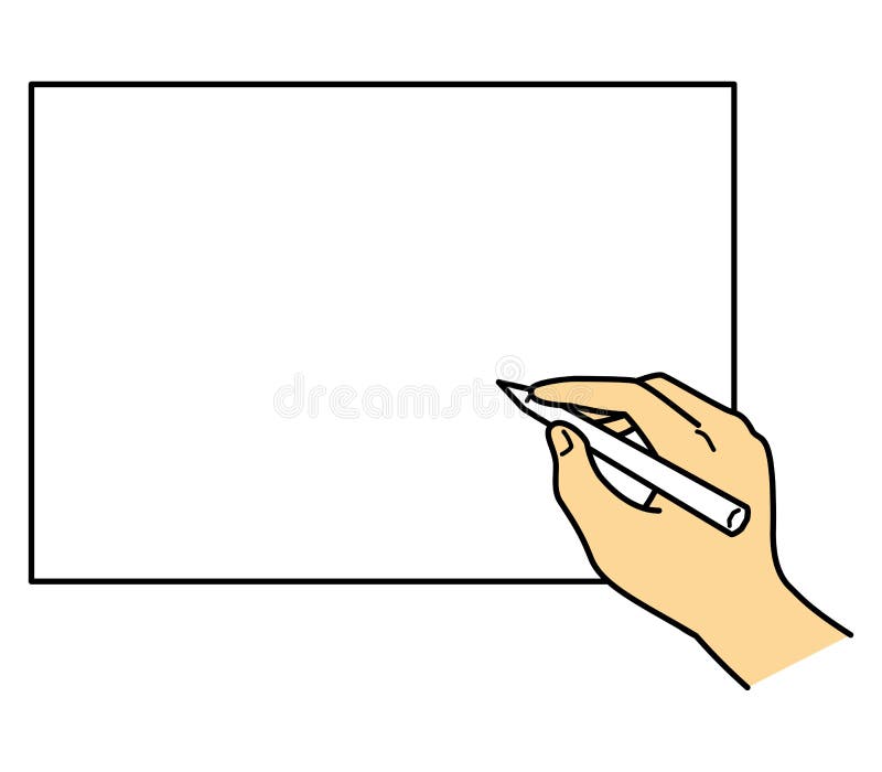 Hand Writing on Paper, Drawing on Paper, Illustration Image Stock Photo