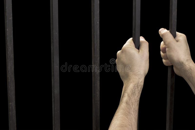 Two hand of prisoner in jail. Two hand of prisoner in jail