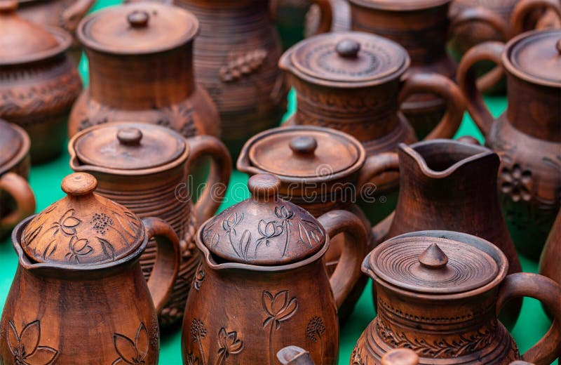 手工陶瓷陶器 库存照片