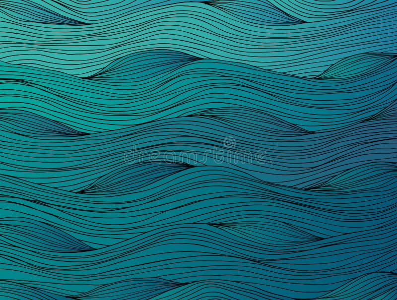 手拉的抽象海浪背景 皇族释放例证 手拉的抽象海浪背景 皇族释放例证