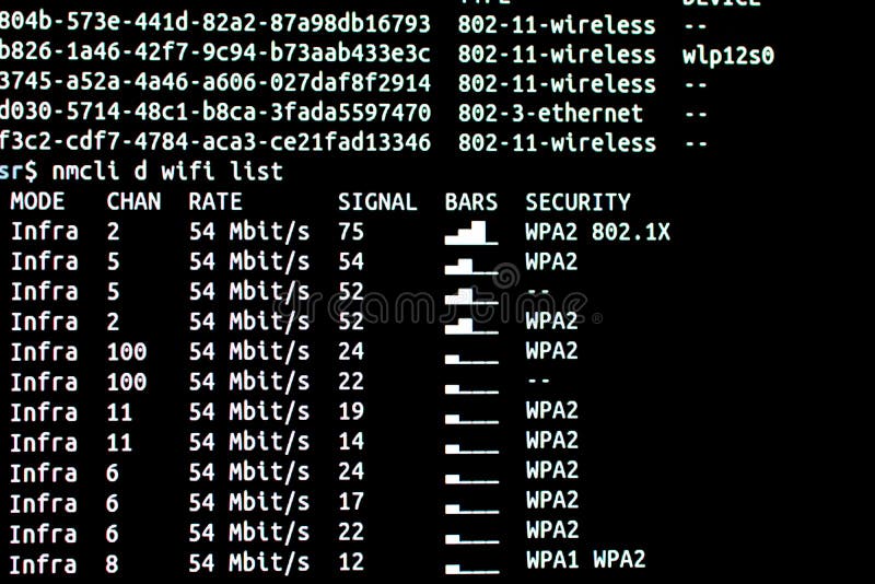 扫描wifi网络 Linux命令扫描wifi 库存图片