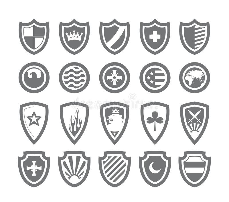 Abstract victorian arms on shields. Abstract victorian arms on shields