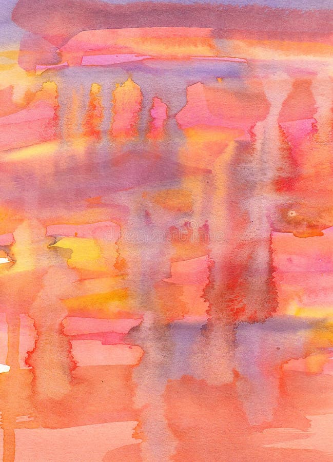 抽象油画风景。色彩鲜艳的蓝紫色天空。户外油画在画布上。半抽象的树