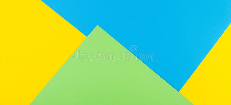 抽象几何纸背景 黄色，蓝色和绿色 图库摄影