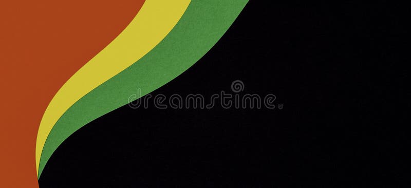 抽象几何黑色红黄色绿色背景. 黑色历史记录月带复制空间的彩色背景 免版税库存照片