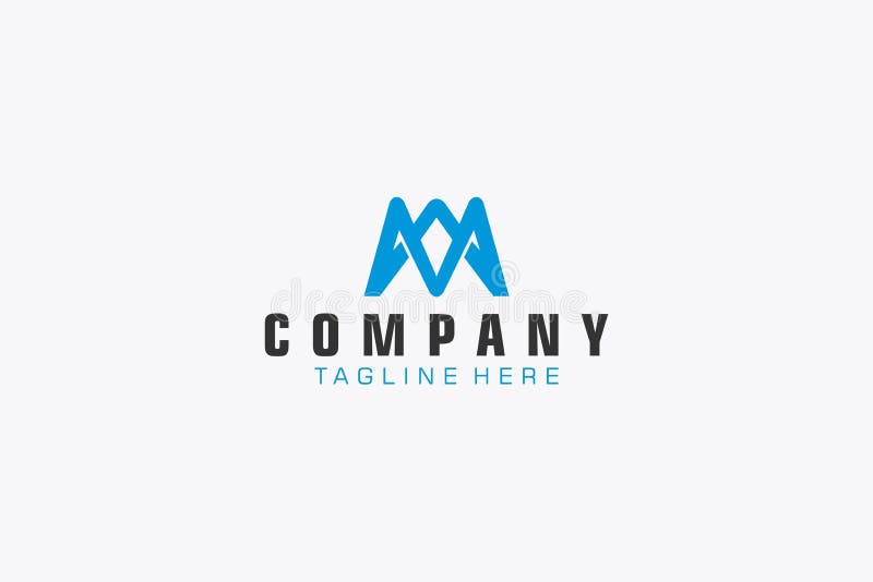 抽象字母m徽标. 可用于商业技术和品牌标志. 平面矢量徽标设计模板元件 库存例证