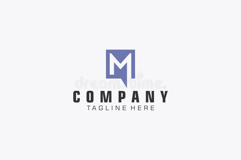 抽象字母m徽标. 可用于商业技术和品牌标志. 平面矢量徽标设计模板元件 向量例证