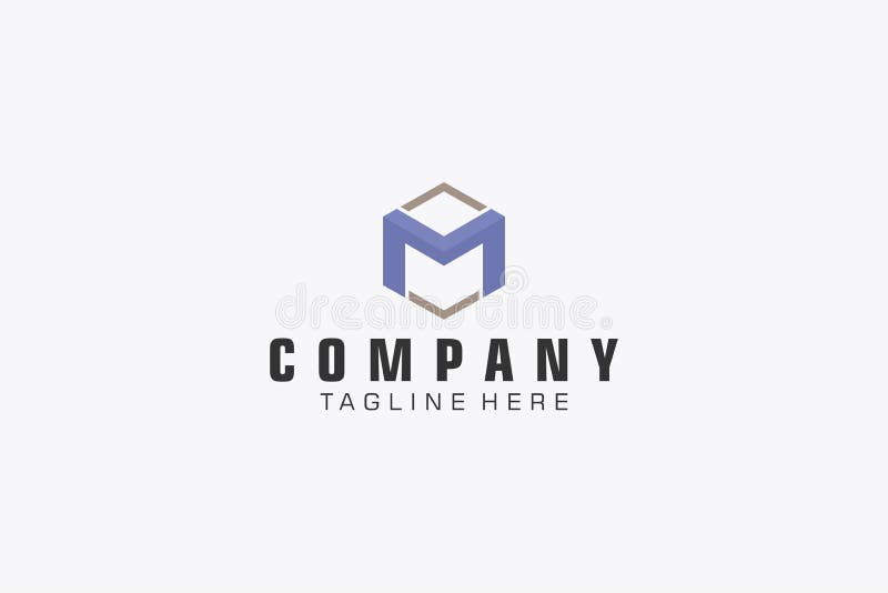 抽象字母m徽标. 可用于商业技术和品牌标志. 平面矢量徽标设计模板元件 皇族释放例证