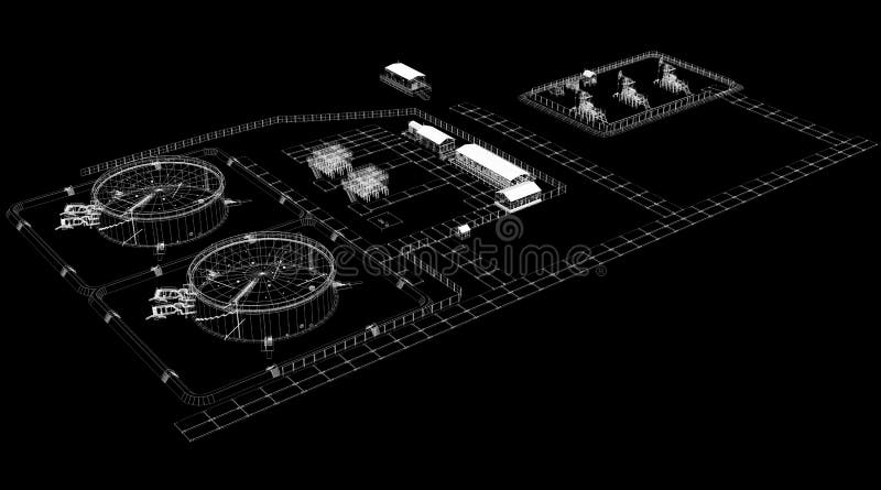 抽象工业建筑 库存例证