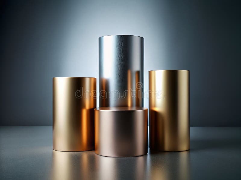 抽象工业圆柱体 — 品牌营销材料的现代设计要素左对齐组合 皇族释放例证