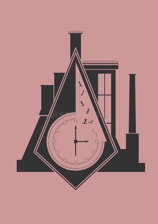 抽象工业壁钟 皇族释放例证