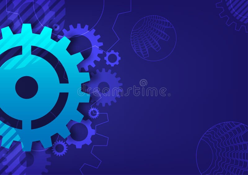抽象工业机械硬件. 技术工程与齿轮备件. 齿轮背景 向量例证