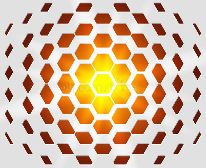 抽象工业现实感压花体六边形纹理，凹陷三维六边形白背景，几何网格 皇族释放例证