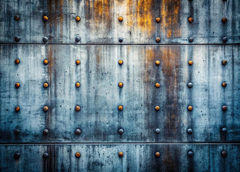 抽象建筑摄影 — 一种具有铆钉纹理的混凝土景观，激发工业强度和原美 库存例证