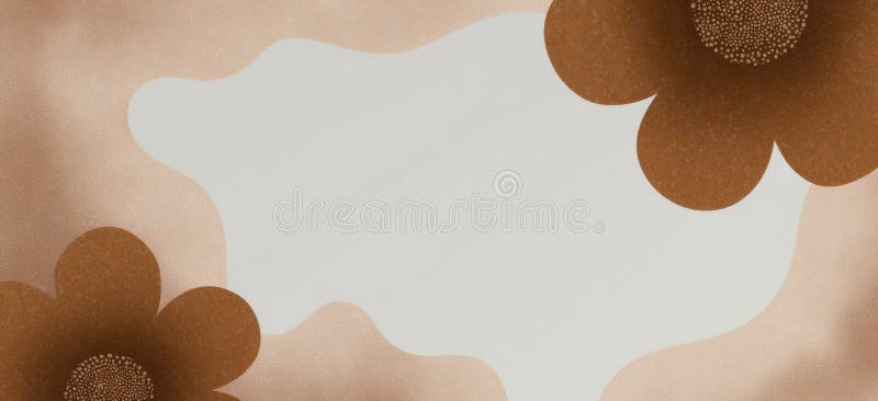 抽象手绘框横幅背景. 棕花几何线水彩涂鸦画 库存照片