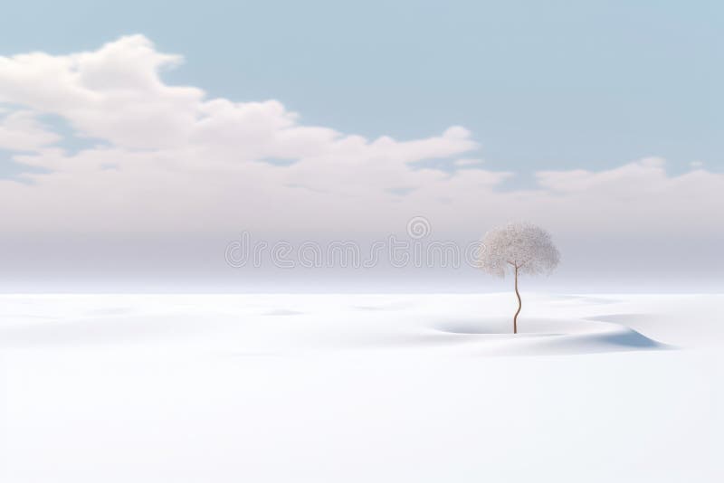 抽象插图极简主义景观独树清澈自然景观抽象图简主义景观独树 皇族释放例证