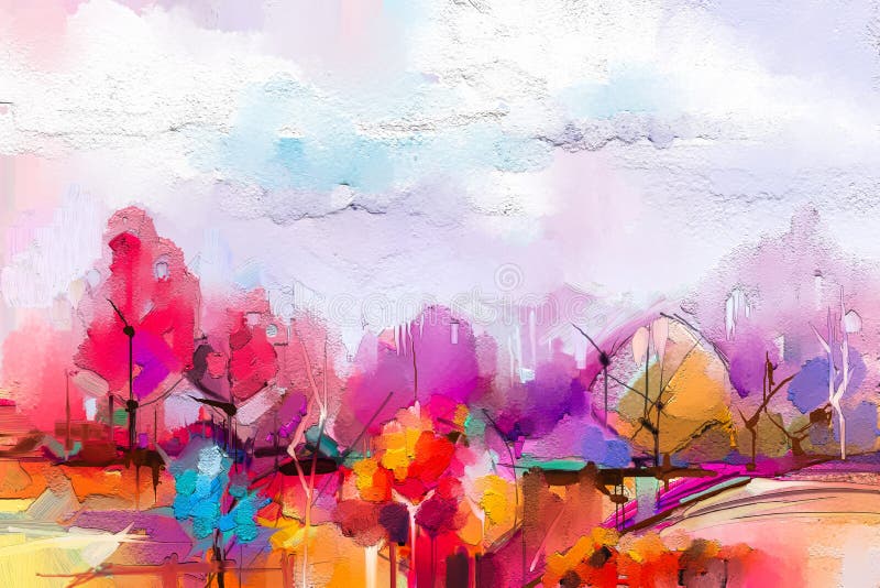 抽象油画风景抽象风景自然，背景的当代艺术库存例证. 插画包括有小山