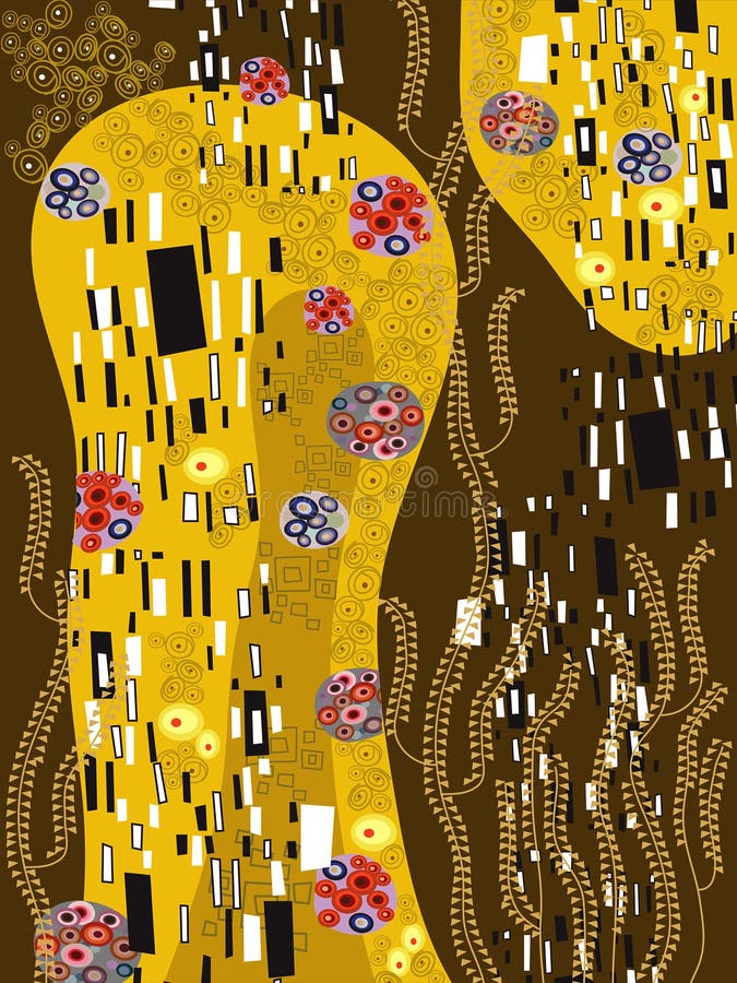 Klimt inspired abstract art - illustration. Klimt inspired abstract art - illustration