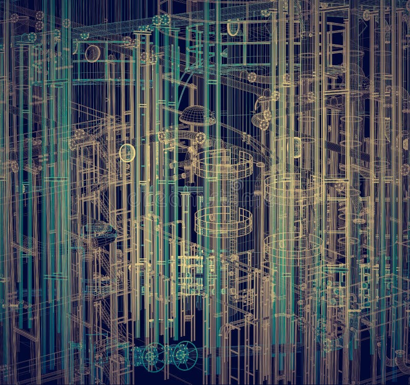 抽象的工业,科技背景。工程,工厂 库存例证