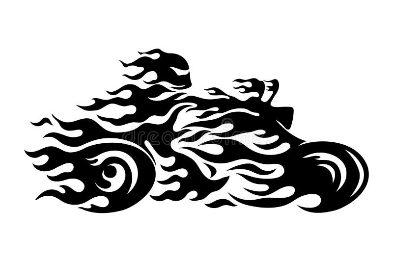 抽象的火焰摩托车直升机. 皇族释放例证