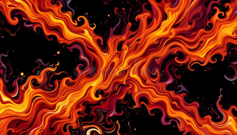 抽象的火焰旋流数字艺术 库存例证