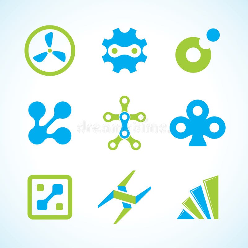 矢量抽象工业标志套装 皇族释放例证